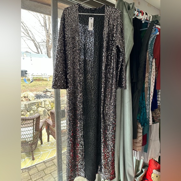 Nasty Gal Other - Nasty Gal Sequined Maxi Kimono